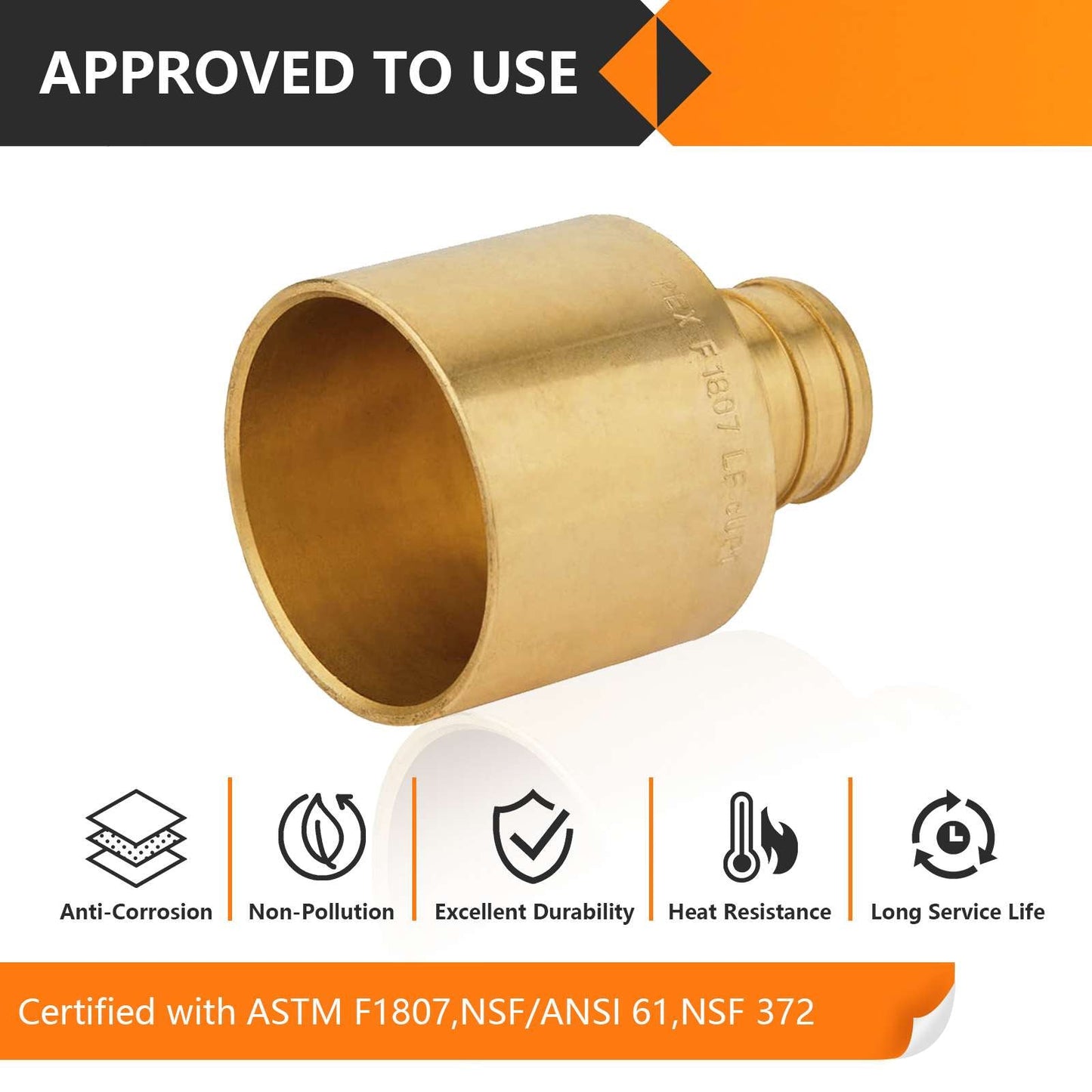 PEX-B Crimp 3/4" PEX x 1" Female Copper Sweat Sweat Coupling (Lead Free)