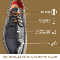 Light Brown Round Elastic Dress Shoe Laces The Original Stretchlace