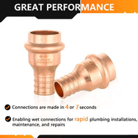 3/4" Copper Press x 3/4" PEX-B Crimp Adapter (Lead Free)