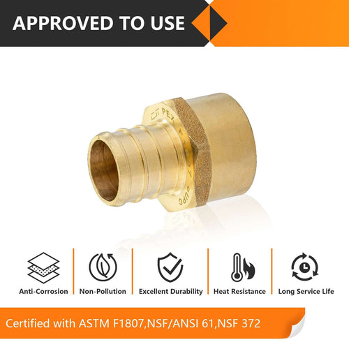 PEX-B Crimp 3/4" PEX x 1/2" Female Threaded Adapter (Lead Free) Plumbingsell