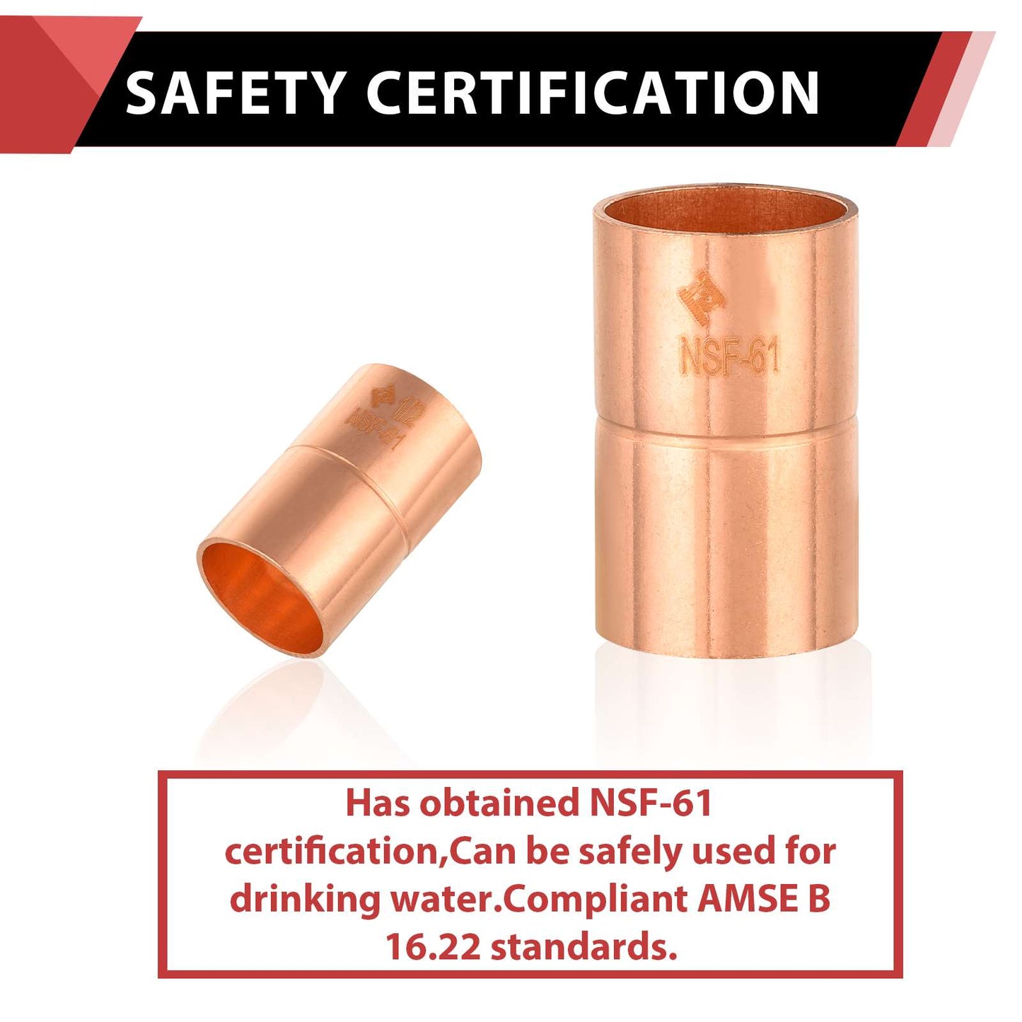 30 Pcs 2" Copper Coupling With Rolled Stop at Wholesale Price