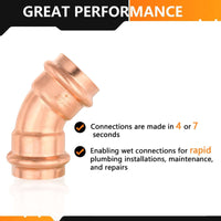 1" Press Copper 45° Elbow (Lead Free) Plumbingsell