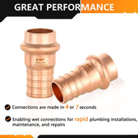 1/2" Press Copper x 3/4" PEX Crimp Adapter (Lead Free)