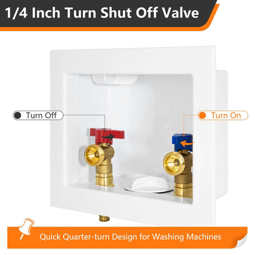 10 Pcs 1/2" PEX Crimp (F1807) Inlet, Washing Machine Outlet Box, with Center Drain