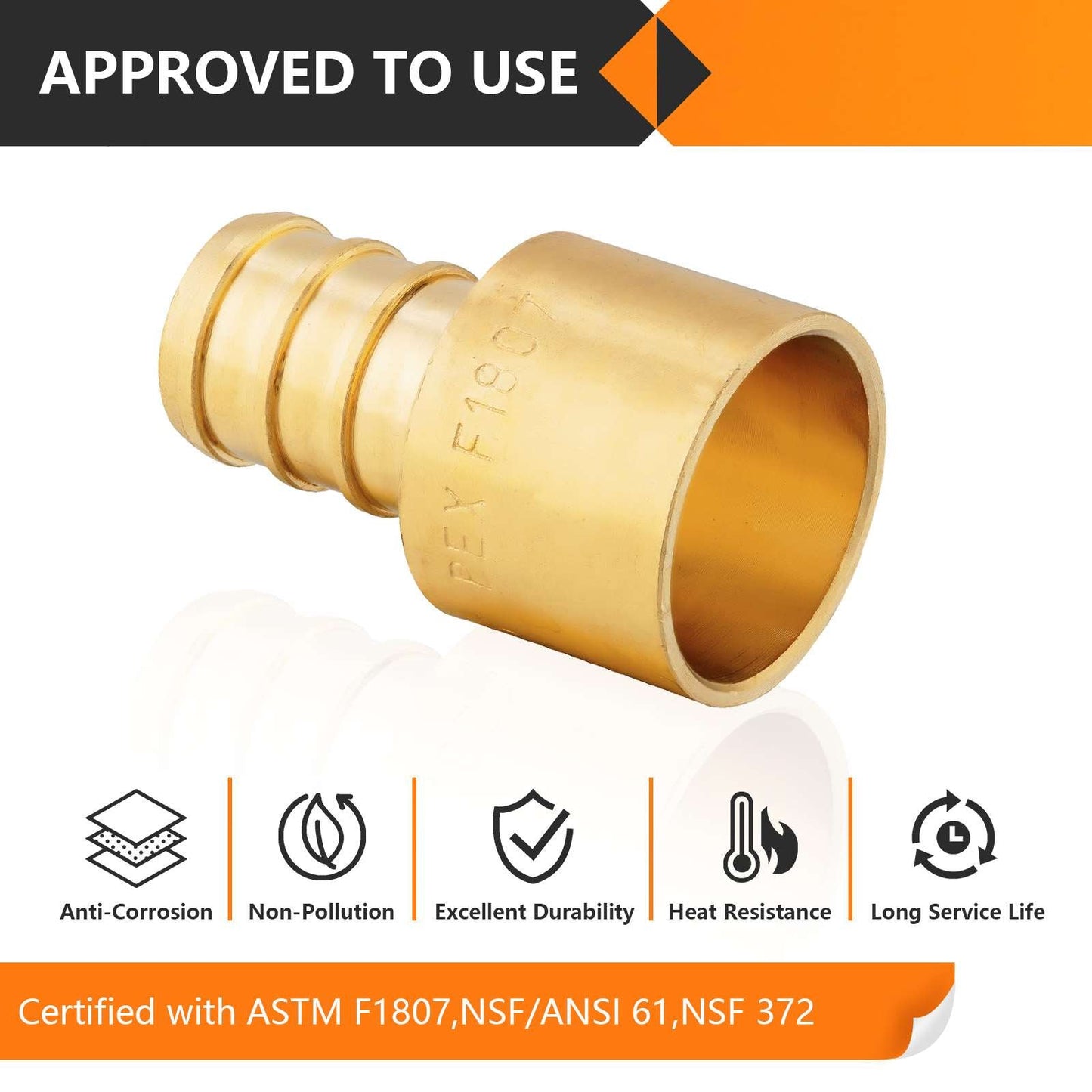 PEX-B Crimp 1" PEX x 1" Female Copper Sweat Sweat Coupling (Lead Free)