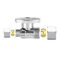 10 Pcs 1/2" Nominal (5/8" OD) Compr. x 3/8" OD Compr. Straight Stop Valve, 1/4 Turn (Lead Free) Plumbingsell