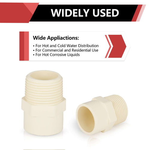 1" CTS CPVC Male Adapter (MIPT x Socket)