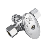 1/2" PEX Expansion x 3/8" OD Compr. x 3/8" OD Compr. Dual Outlet Angle Stop Valve, 1/4 Turn (Lead Free) Plumbingsell