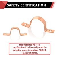 1-1/2" Copper Pipe Straps, Two Hole Plumbingsell