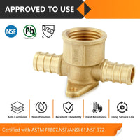 PEX-B Crimp 1/2" PEX x 1/2" PEX x 1/2" Drop Ear Tee (Lead Free) Plumbingsell