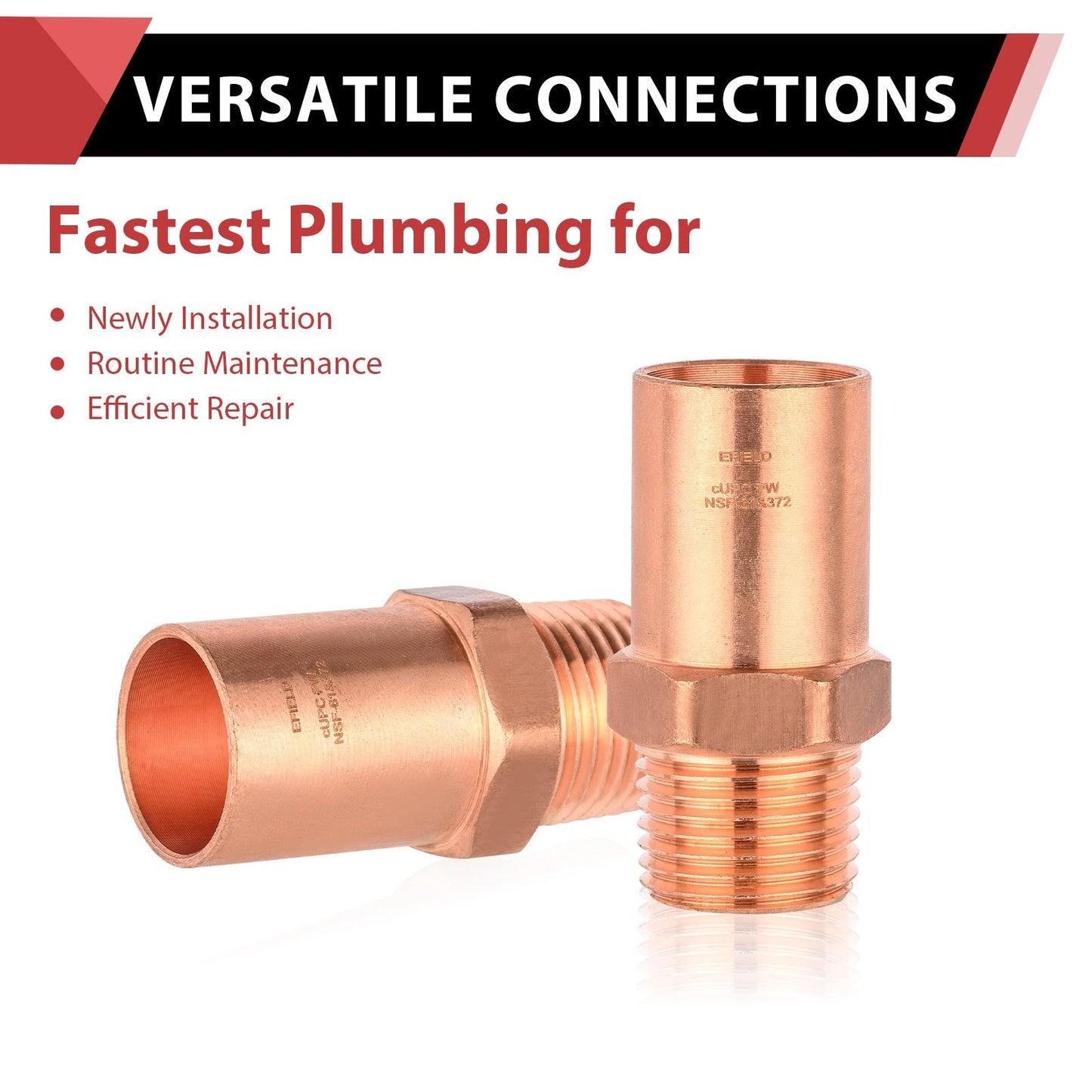 30 Pcs 3/4" FTG Press x 1/2" Male Threaded Copper Street Adapter (Lead Free)