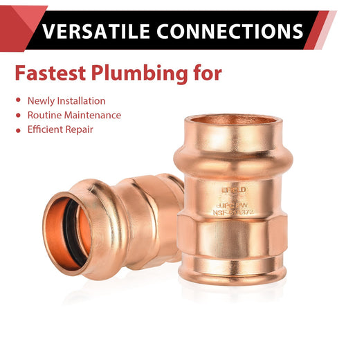 3/4" Press Copper x 1/2" Female Threaded Adapter (Lead Free) Plumbingsell