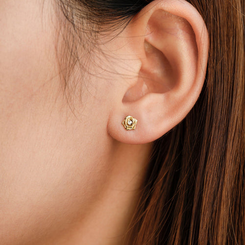 Crown of Thorns Rose Stud Earrings vanimy