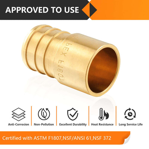 PEX-B Crimp 1" PEX x 3/4" Female Copper Sweat Adapter (Lead Free) Plumbingsell