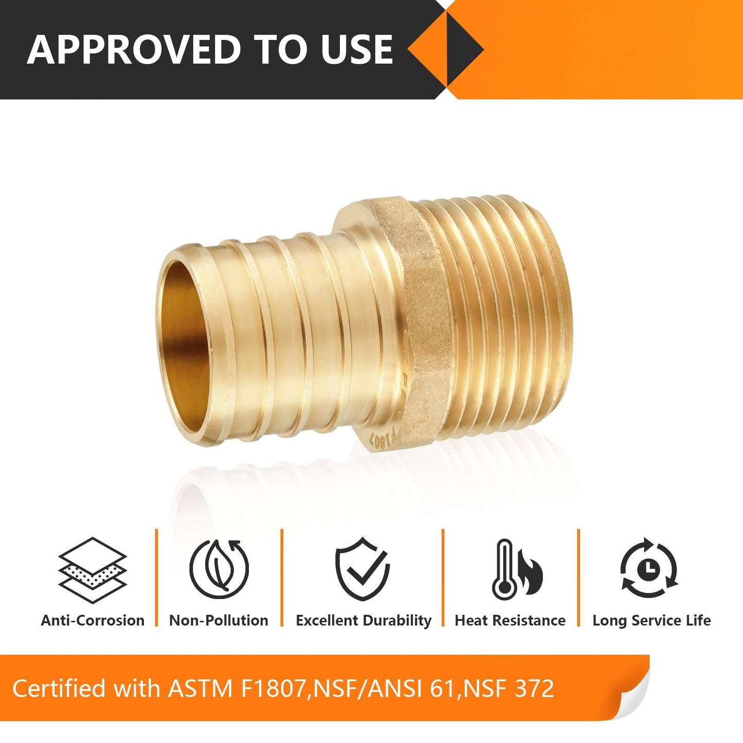 30 Pcs PEX-B Crimp 3/4" PEX x 1/2" Male Threaded Adapter (Lead Free)