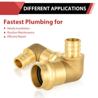 1/2" Copper Press x 1/2" PEX Expansion Brass Elbow (Lead Free)