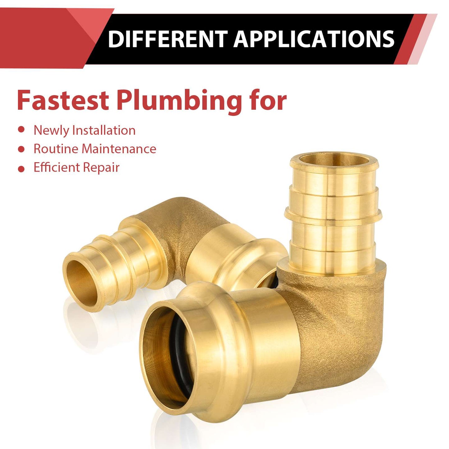 3/4" Press x 3/4" PEX Expansion Brass Elbow (Lead Free)