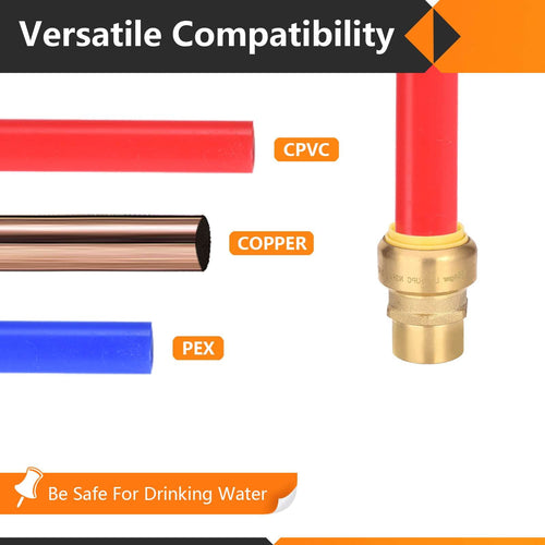 3/4" x 1" F Push Fit Female Adapter