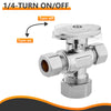 5/8" OD Compr. x 3/8" OD Compr. x 3/8" OD Compr. Dual Outlet Angle Stop Valve, 1/4 Turn (Lead Free) Plumbingsell