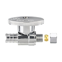 1/2" PEX Crimp x 1/4" OD Compr. Straight Stop Valve, 1/4 Turn (Lead Free) Plumbingsell