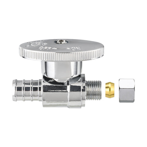 1/2" PEX Crimp x 1/4" OD Compr. Straight Stop Valve, 1/4 Turn (Lead Free) Plumbingsell