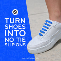Blue Stretchy Tieless Silicone Elastic Shoelaces | 20 Straps The Original Stretchlace