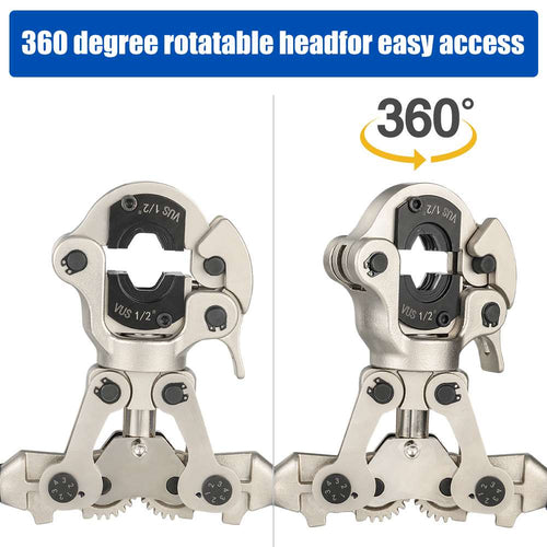 EFIELD Press Crimping Tool, with 1/2" 3/4" 1" Jaw For Propress Copper ittings And Copper Tube Connectionith 360 Degrees Rotating Head Plumbingsell