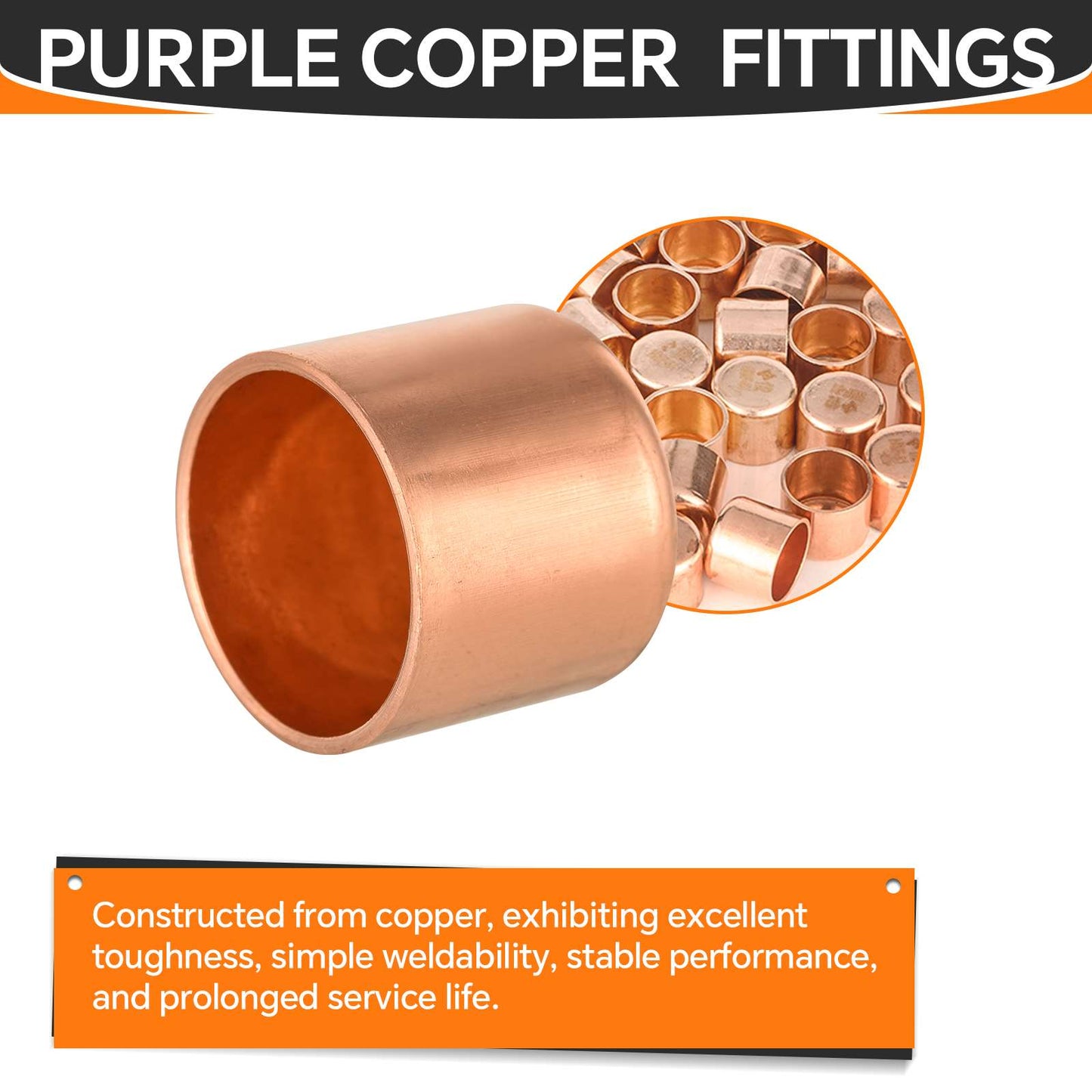 Pro 50 Pack 1/2" Solder Copper Pipe End Cap (Plug)