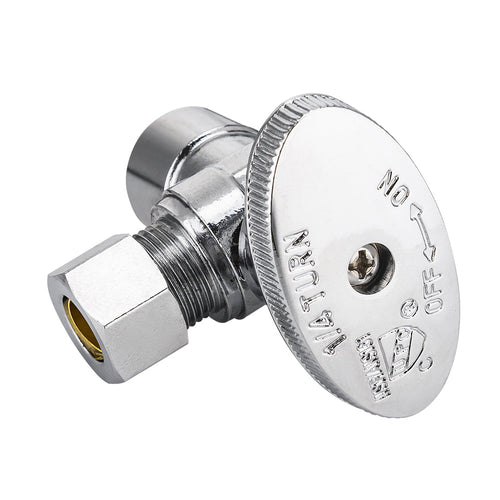 1/2" Sweat x 3/8" OD Compr. Angle Stop Valve, 1/4 Turn (Lead Free)