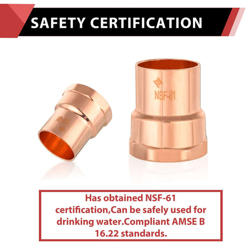 2" C X FNPT Copper Female Adapter Plumbingsell