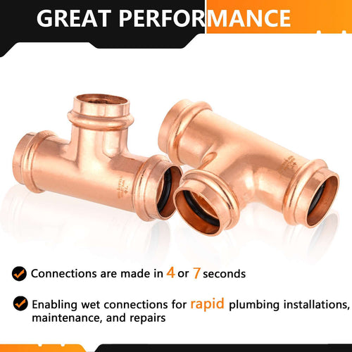 1" Press Copper Tee (Lead Free) Plumbingsell