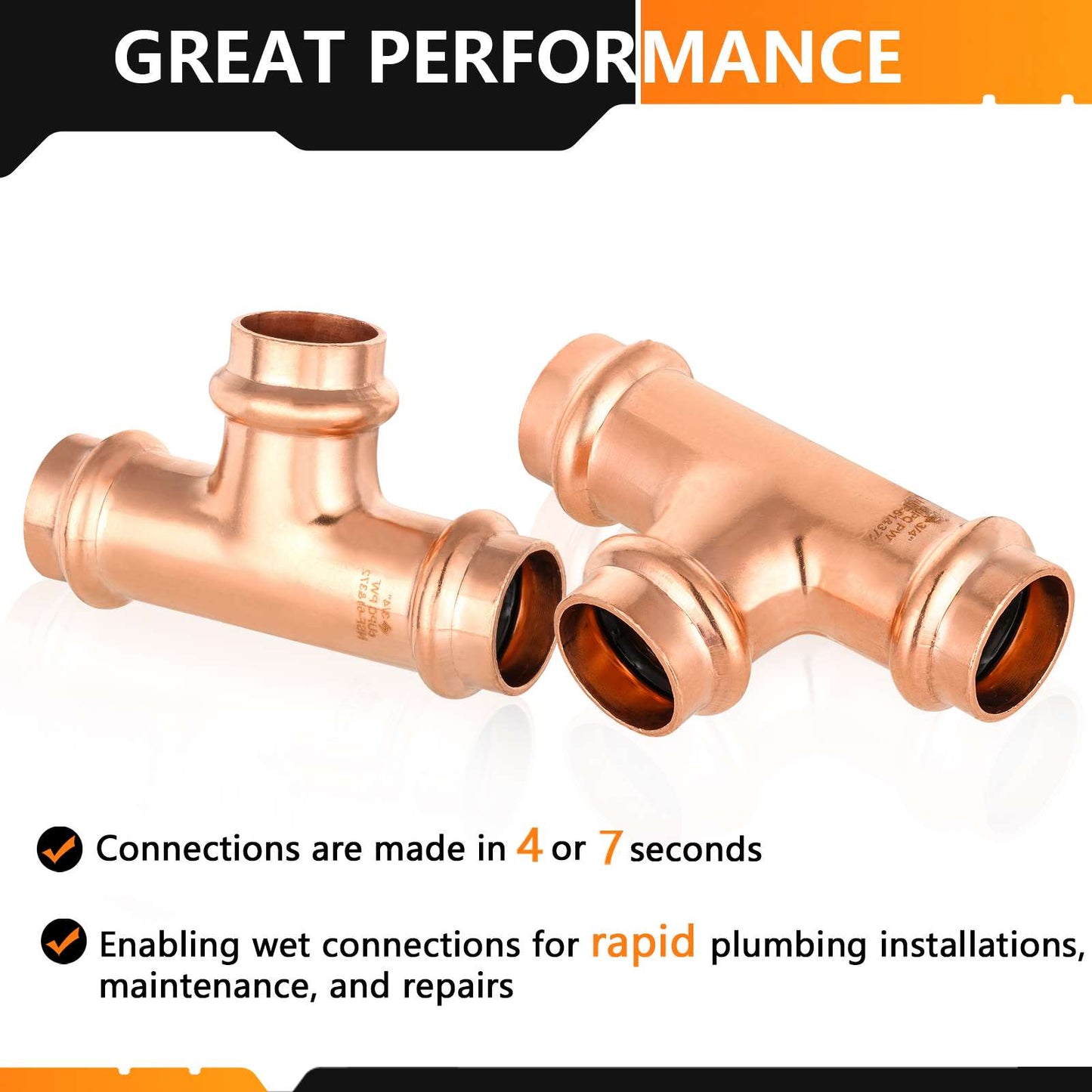 30 Pcs 3/4" Press Copper Tee (Lead Free)