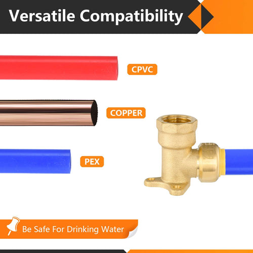 1/2" x 1/2" F Push Fit Female Drop Ear Elbow Plumbingsell
