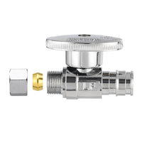 1/2" PEX Expansion x 3/8" OD Compr. Straight Stop Valve, 1/4 Turn (Lead Free) Plumbingsell