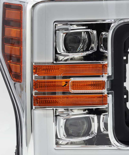 AlphaRex 17-19 Ford Super Duty PRO-Series Halogen Projector Headlights Chrome OffRoadUSA.com
