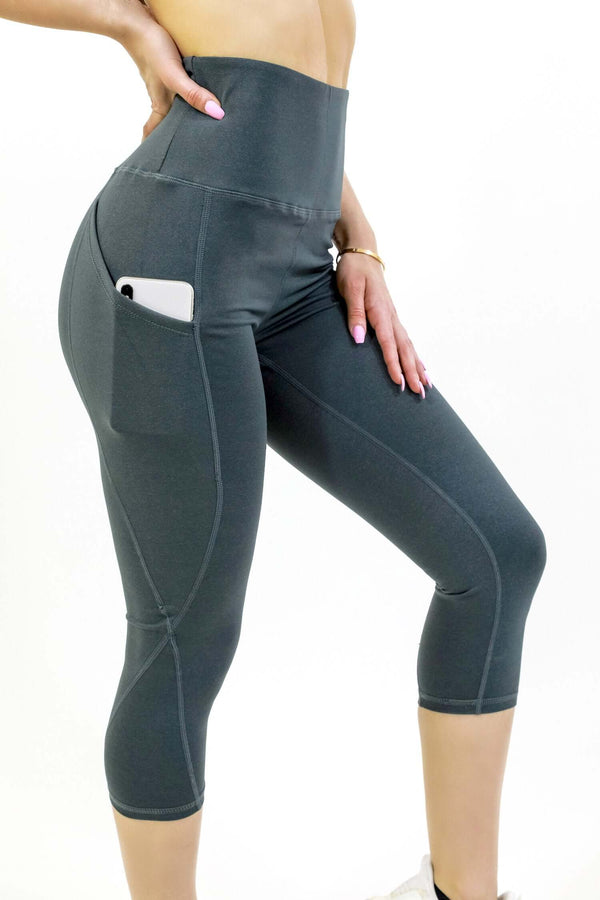 Seajoy Athletic High-Waisted Capri Leggings with Hip Pockets Jupiter Gear