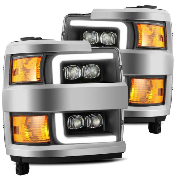 AlphaRex 15-18 Chevy 2500HD NOVA LED Proj Headlights Plank Style Black w/Activ Light/Seq Signal/DRL OffRoadUSA.com