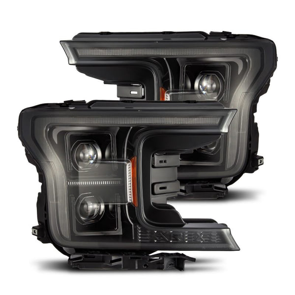 AlphaRex 18-20 Ford F150 (MK II 14th Gen Style) PRO-Series Halogen Projector Headlights Alpha-Black OffRoadUSA.com