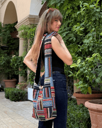 Kathmandu Collection Patchwork Striped Hobo Bag Jupiter Gear