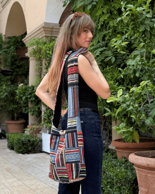 Kathmandu Collection Patchwork Striped Hobo Bag Jupiter Gear