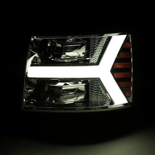 AlphaRex 07-13 Chevrolet Silverado LUXX-Series LED Projector Headlights Chrome OffRoadUSA.com