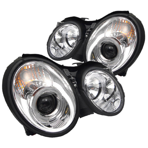 Spyder Mercedes Benz CLK 98-02 Projector Headlights Halogen Model- LED Halo Chrm PRO-YD-MBCLK98-HL-C OffRoadUSA.com
