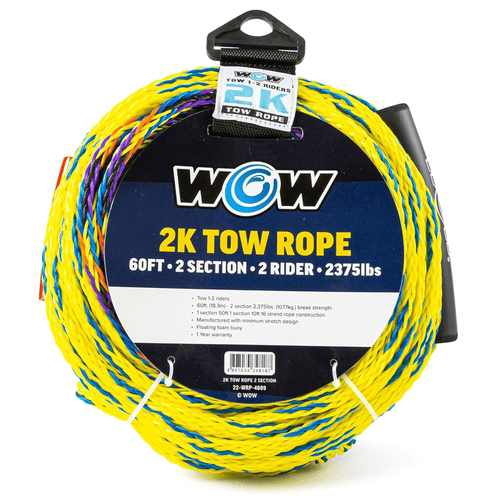 WOW Watersports 60ft 2-Rider 2K Tow Rope with 2 Sections Jupiter Gear