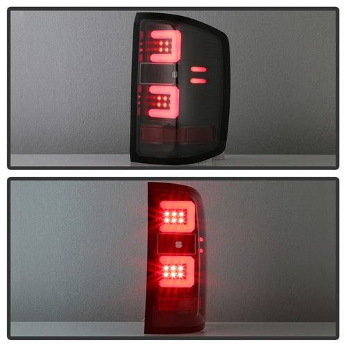 Spyder Chevy 1500 14-16 Light Bar LED Tail Lights All Blk ALT-YD-CS14-LBLED-BKV2 OffRoadUSA.com