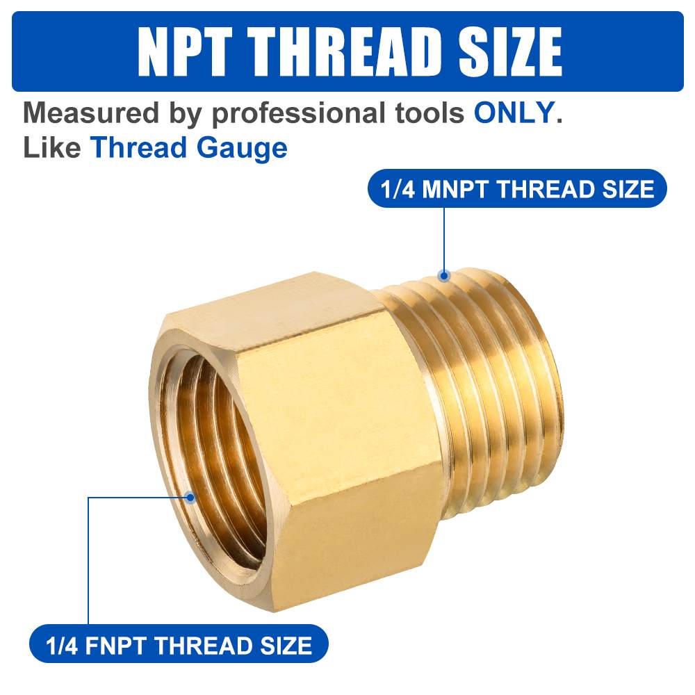 1/4" MNPT x 1/4" FNPT Brass Connector