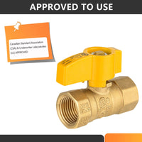 1/2" FNPT Gas Valve, Yellow Plumbingsell