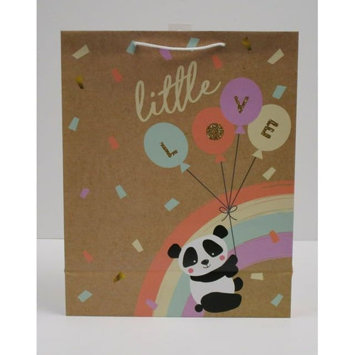 Way to Celebrate Baby All Occasion Extra Large Brown Paper Gift Bag Panda Rainbow, 12" x 5" x 15" EasyOptionXY LLC