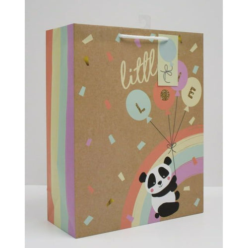 Way to Celebrate Baby All Occasion Extra Large Brown Paper Gift Bag Panda Rainbow, 12" x 5" x 15" EasyOptionXY LLC