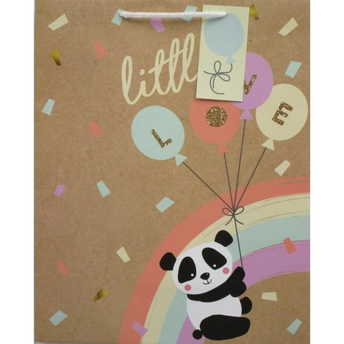 Way to Celebrate Baby All Occasion Extra Large Brown Paper Gift Bag Panda Rainbow, 12" x 5" x 15" EasyOptionXY LLC