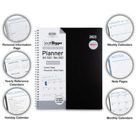 See It Bigger Monthly & Weekly Planner, April 2023 - June 2024 (9.75" x 11") Black EasyOptionXY LLC
